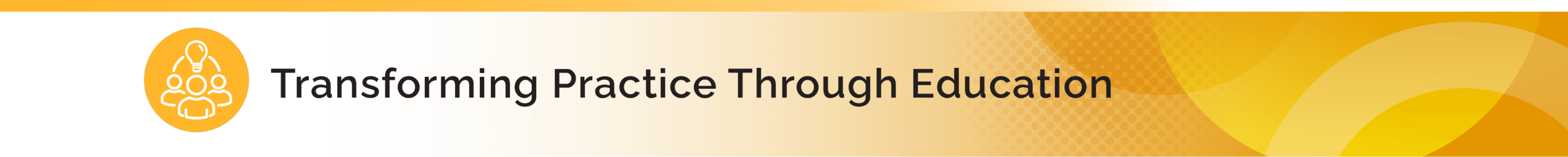 Transforming Practice Through Education header