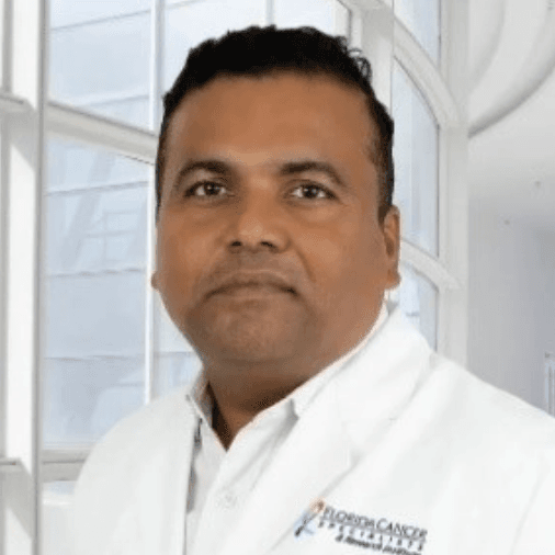 Headshot of Raju Vaddepally, MD<br /> Medical Oncologist<br /> <i>Florida Cancer Specialists & Research Institute</i>